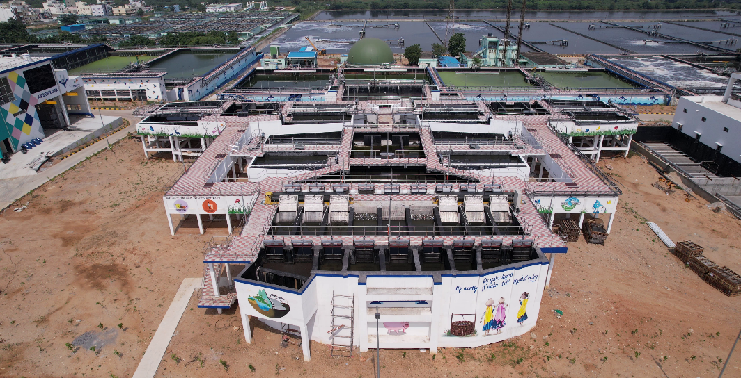 Wastewater treatment plant clarifier tanks